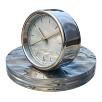 stunning vintage Clock Face Reflected in Water Transparent Background genuine png