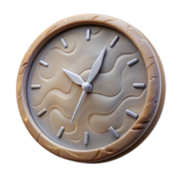 vibrant minimalist Clock Face with Distorted Numbers Isolated 4K png