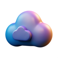elegant minimalist Cloud Computing Icon Cutout with Gradient Background high resolution png