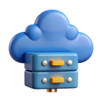 serene contemporary Cloud Storage Server Cutout with Blue Data Stream original png