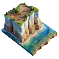 stunning abstract Coastal Cliffs Aerial Perspective Transparent Background original png