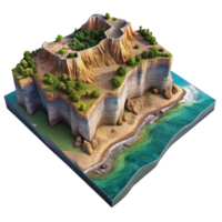 impressive traditional Coastal Landscape Aerial Perspective with Cliffs Cutout high resolution png