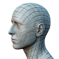 beautiful modern Code Lines Forming Human Face Profile View Isolated Element detailed png
