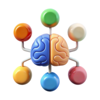 elegant classic Cognitive Function Diagram Cutout with Colorful Nodes high quality png