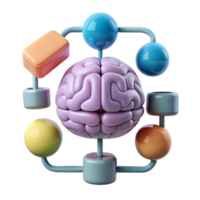 extraordinary artistic Cognitive Function Diagram Transparent Background with 3d Render authentic png