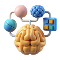 stunning creative Cognitive Function Diagram Transparent Background with 3d Render premium png