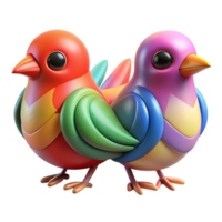 extraordinary creative Colorful Birds Symbolizing Cultural Exchange Isolated high quality png