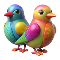 wonderful abstract Colorful Birds Symbolizing Cultural Exchange Isolated 4K png