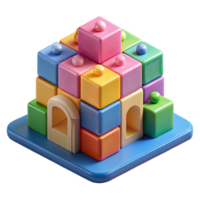 magnificent contemporary Colorful Building Blocks Community Cutout Element genuine png