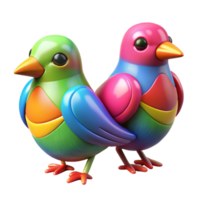 vibrant minimalist Colorful Birds Symbolizing Cultural Exchange Isolated professional png