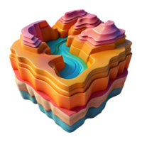 impressive minimalist Colorful Canyon Cutout Aerial Perspective high quality png