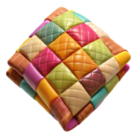 serene modern Colorful Fabric Scrap Quilt Square Transparent Background professional png