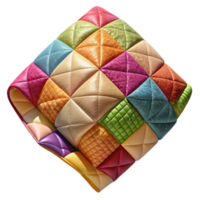 beautiful artistic Colorful Fabric Scrap Quilt Square Transparent Background authentic png