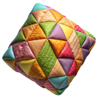 beautiful minimalist Colorful Fabric Scrap Quilt Square Transparent Background detailed png