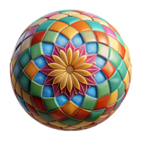 elegant vintage Colorful Mosaic Pattern Isolated on Transparent Background high resolution png