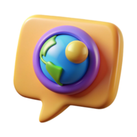 extraordinary minimalist Colorful Speech Bubble with Globe Icon Cutout original png