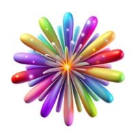 stunning artistic Colorful Synesthetic Fireworks Display Transparent Background with Exploding Colors professional png