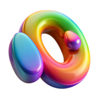 wonderful minimalist Colorful Synesthetic Letter Form Transparent Background with Drop Shadow detailed png