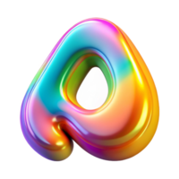 beautiful minimalist Colorful Synesthetic Letter Form Transparent Background with Drop Shadow detailed png