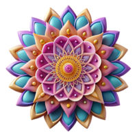beautiful vintage Colorful Synesthetic Mandala Design Cutout with Intricate Patterns genuine png