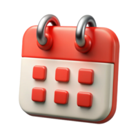 elegant traditional Community Event Calendar Icon Isolated with Red Dates detailed png