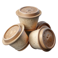 beautiful abstract Compostable Coffee Pods with Biodegradable Filters Isolated original png