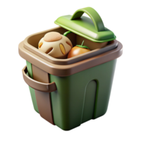 serene abstract Compost Bin with Food Scraps Transparent Background premium png