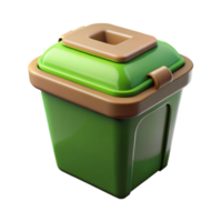 stunning modern Compost Bin with Green Lid Front View Isolated on White premium png