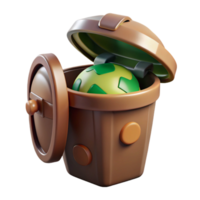 stunning abstract Composting Bin Open Lid Isolated with Earth Tones high quality png