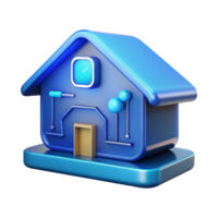 beautiful classic Conceptual Smart Home Interface Blue Hue Isolated authentic png