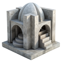 vibrant modern Concrete Structure Abstract Form Isolated premium png