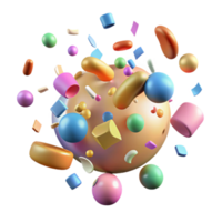 serene modern Confetti Falling Multicolored Cutout authentic png