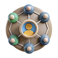 serene minimalist Connected People Network Cutout with Circular Design genuine png