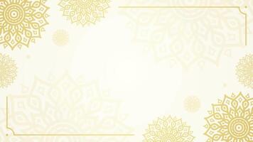 Simple Delicate Minimalist Golden Looping Animation Mandala Patterns Blank Horizontal Background with Soft Gold Hues Accent video