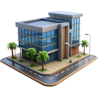 serene classic Contemporary Office Complex Street View Transparent Background professional png