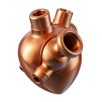 elegant traditional Copper Artificial Heart Valve Transparent Background Cutout authentic png