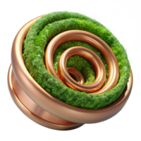 extraordinary modern Copper Coil and Green Moss Texture Transparent Background authentic png