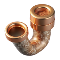 impressive vintage Copper Pipe with Stone Texture Transparent Background authentic png