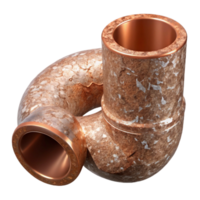 magnificent artistic Copper Pipe with Rough Stone Texture Transparent Background high quality png