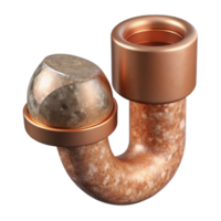 wonderful creative Copper Pipe with Stone Texture Transparent Background high resolution png