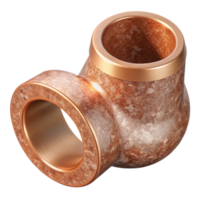 impressive creative Copper Pipe with Stone Texture Transparent Background professional png