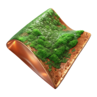 wonderful traditional Copper Sheet with Green Moss Texture Transparent Background authentic png