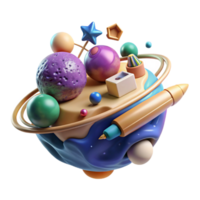 wonderful abstract Cosmic Art Supplies Floating in Zero G Isolated authentic png