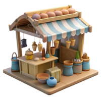 magnificent rustic Craft Market with Handmade Goods Various Items Transparent Background authentic png