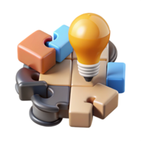 beautiful artistic Creative Problem Solving Diagram Cutout with Innovative Ideas high resolution png