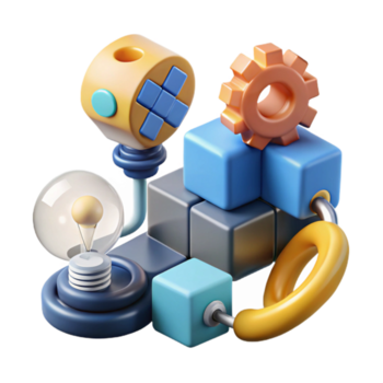 vibrante rústico creativo problema resolviendo proceso aislado con pasos y ilustraciones auténtico png