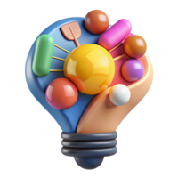 elegant classic Creative Thinking Diagram Cutout with Bright Colors 4K png