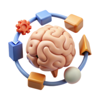 impressive artistic Creative Thinking Process Diagram Isolated with Brain and Arrows premium png