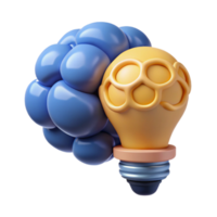 dramatic modern Creative Thinking Process Icon Isolated with Brain and Light Bulb Silhouette authentic png