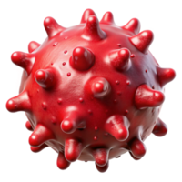 elegant minimalist Crimson Red Microbial Form Isolated high resolution png
